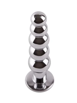 Jewelled Beaded Metal Butt Plug