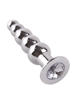 Jewelled Beaded Metal Butt Plug