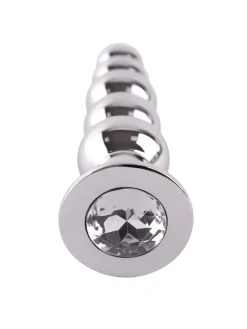 Jewelled Beaded Metal Butt Plug