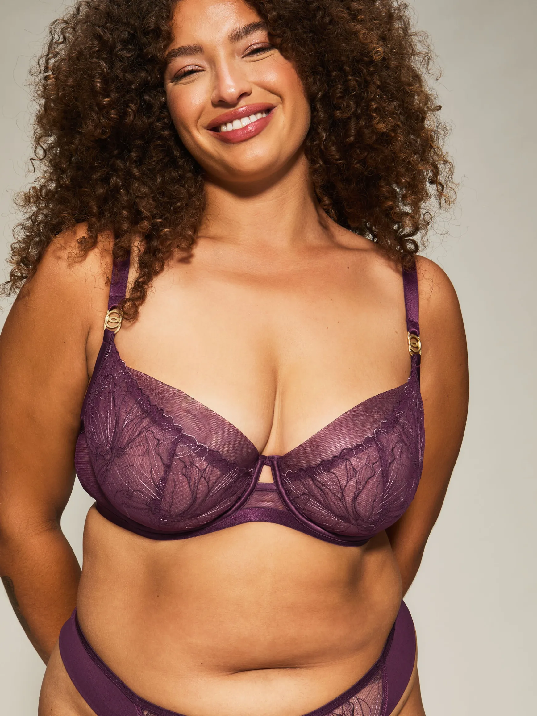 Joelle Non Pad Balcony Bra - Dark Purple