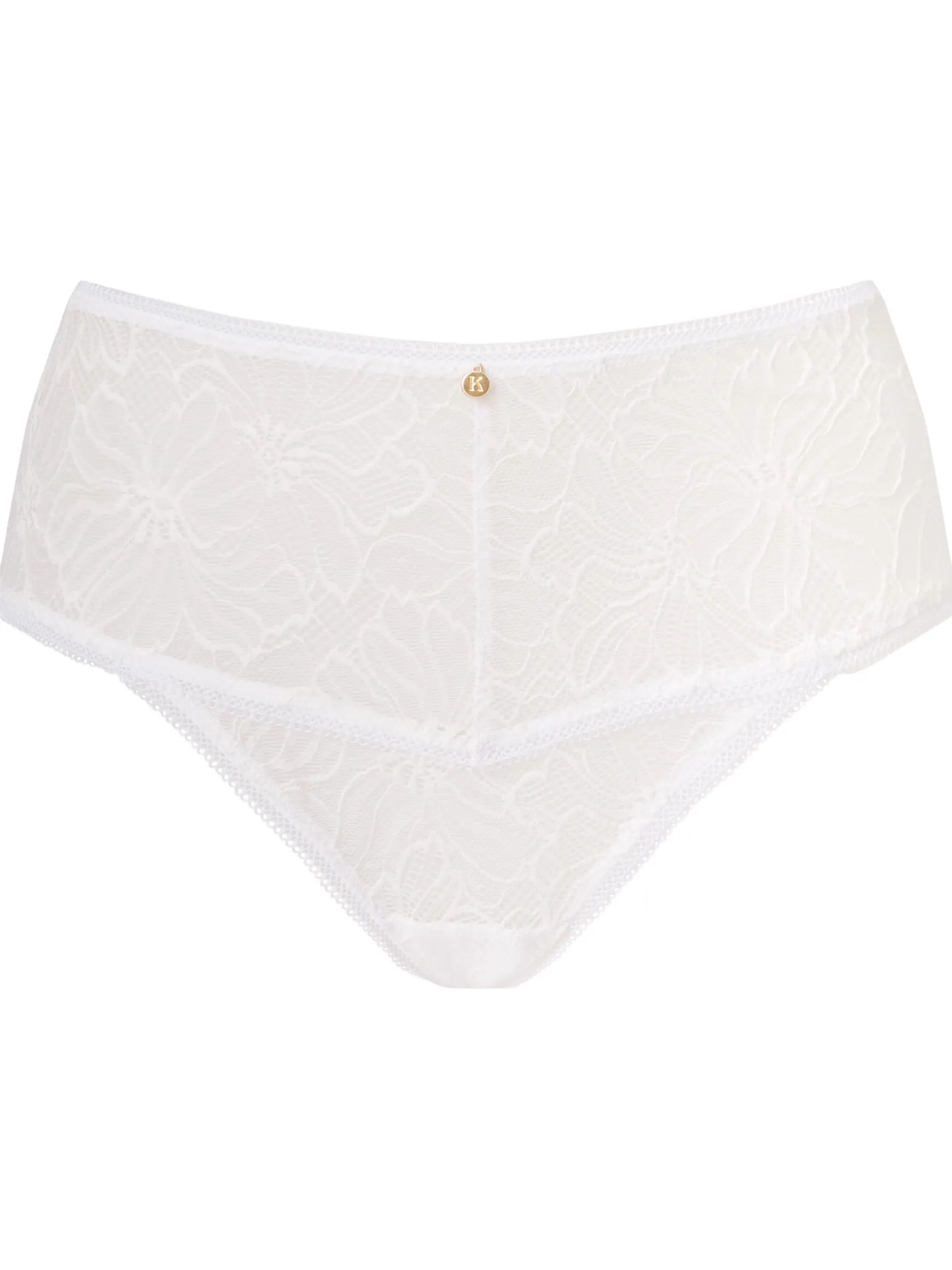 Knickerbox Alice Lace High Waisted Brazilian Knickers - White