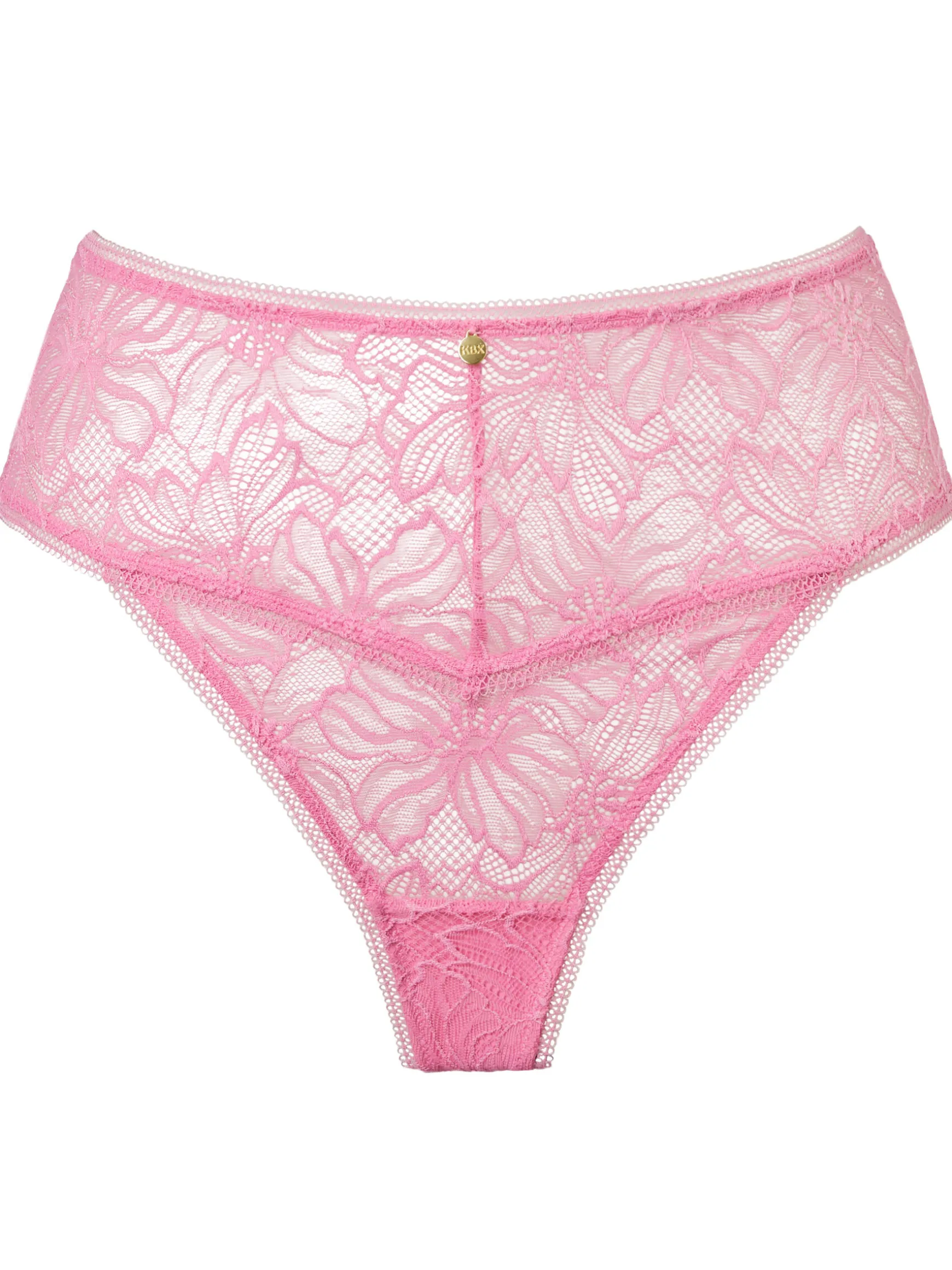 Knickerbox Alice Lace High Waisted Thong - Bright Pink