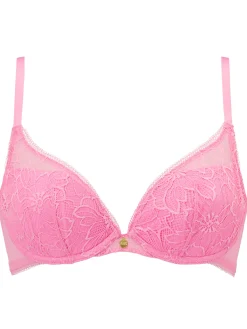 Knickerbox Alice Lace Padded Plunge Bra - Bright Pink