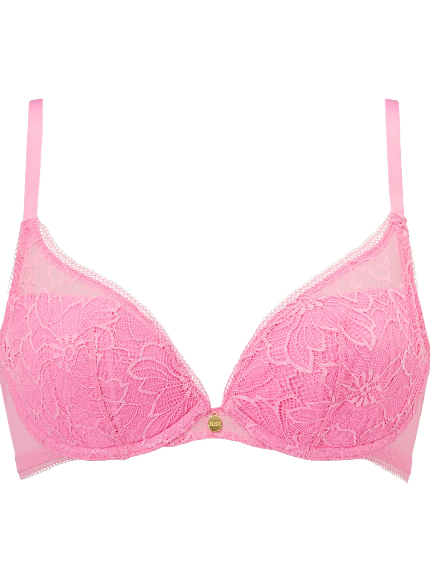 Knickerbox Alice Lace Padded Plunge Bra - Bright Pink