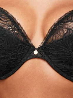 Knickerbox Alice Lace Padded Plunge Bra - Black