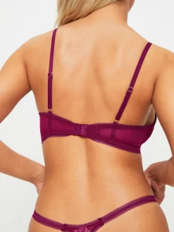 Knickerbox Alice Lace Triangle Bralette - Dark Red