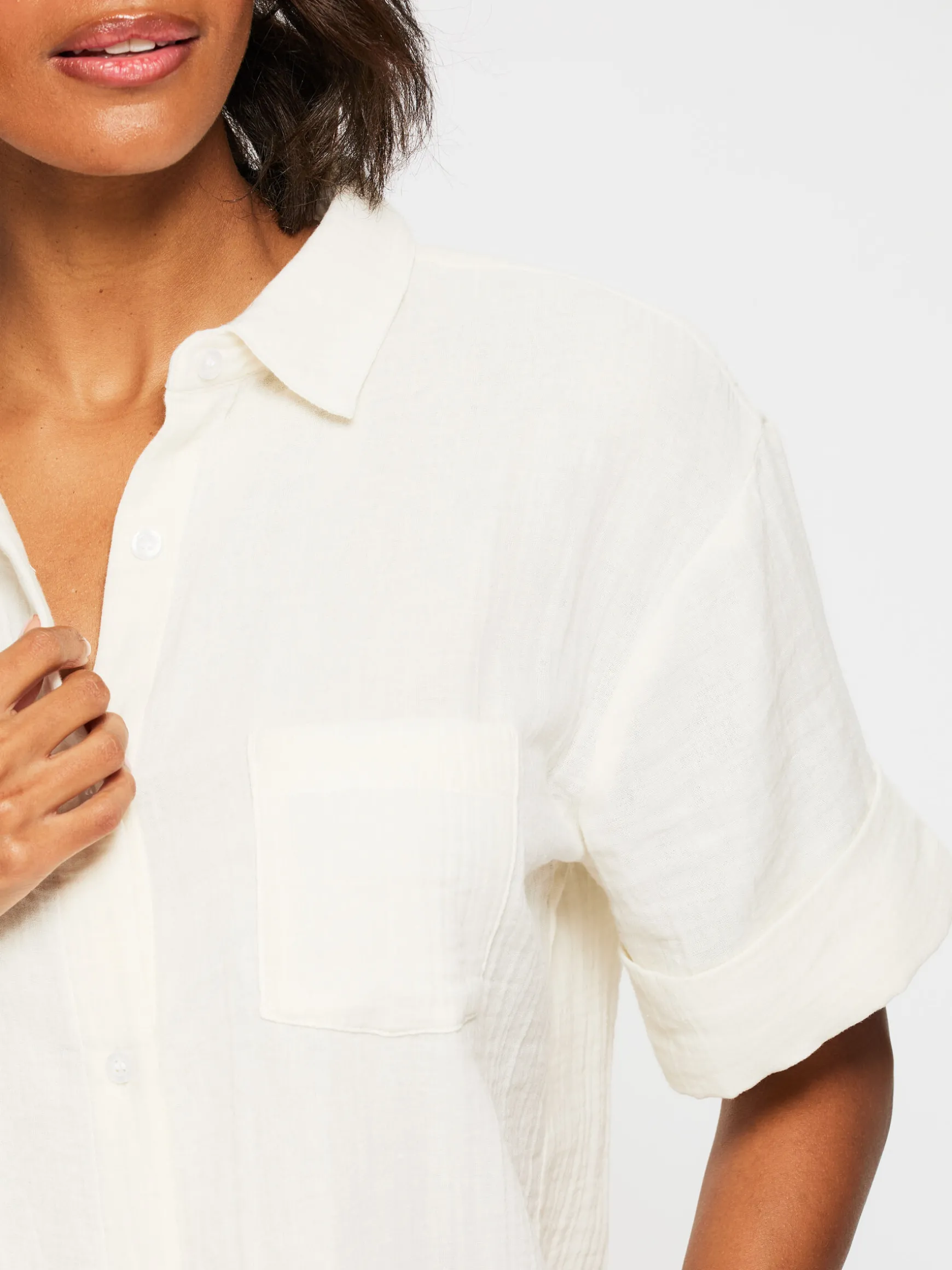Knickerbox Annie Cotton Short Sleeve Shirt - White