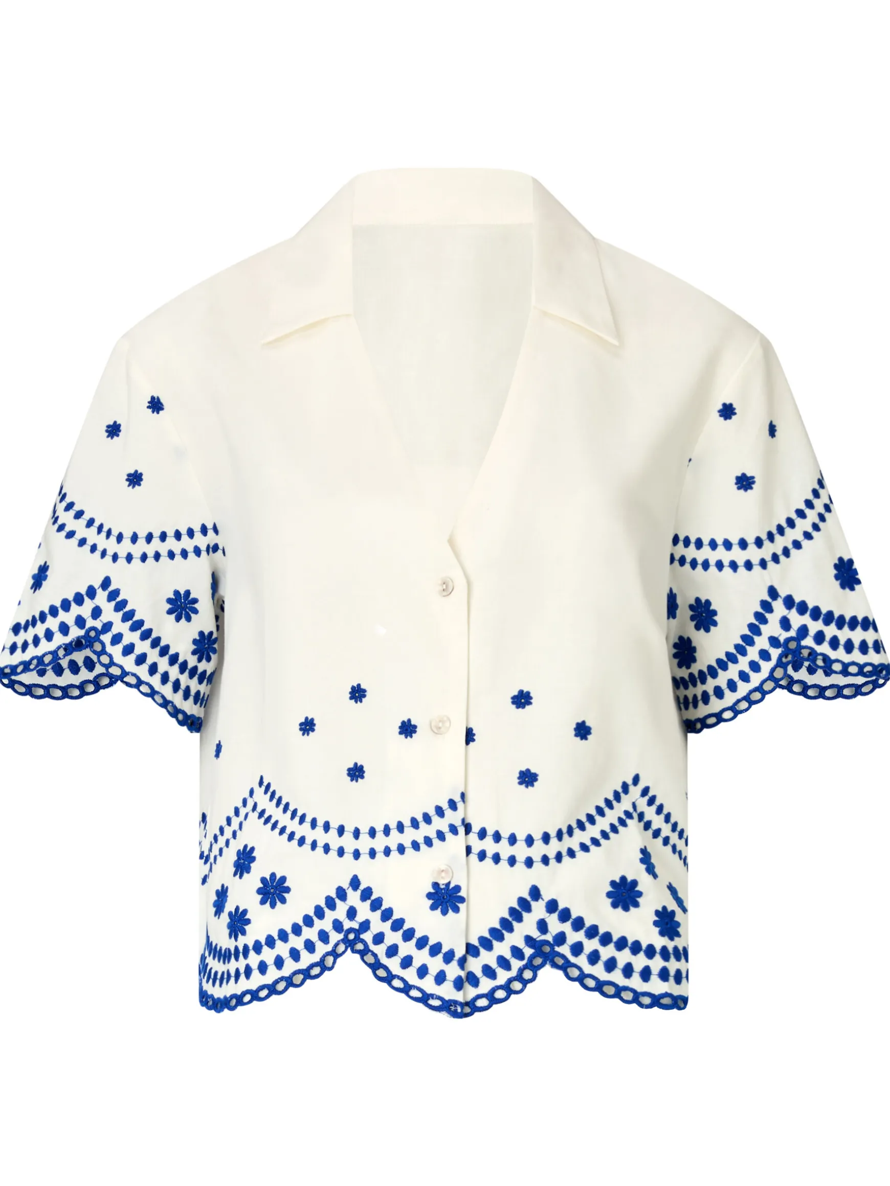 Knickerbox Broderie Floral Embroidered Shirt - White