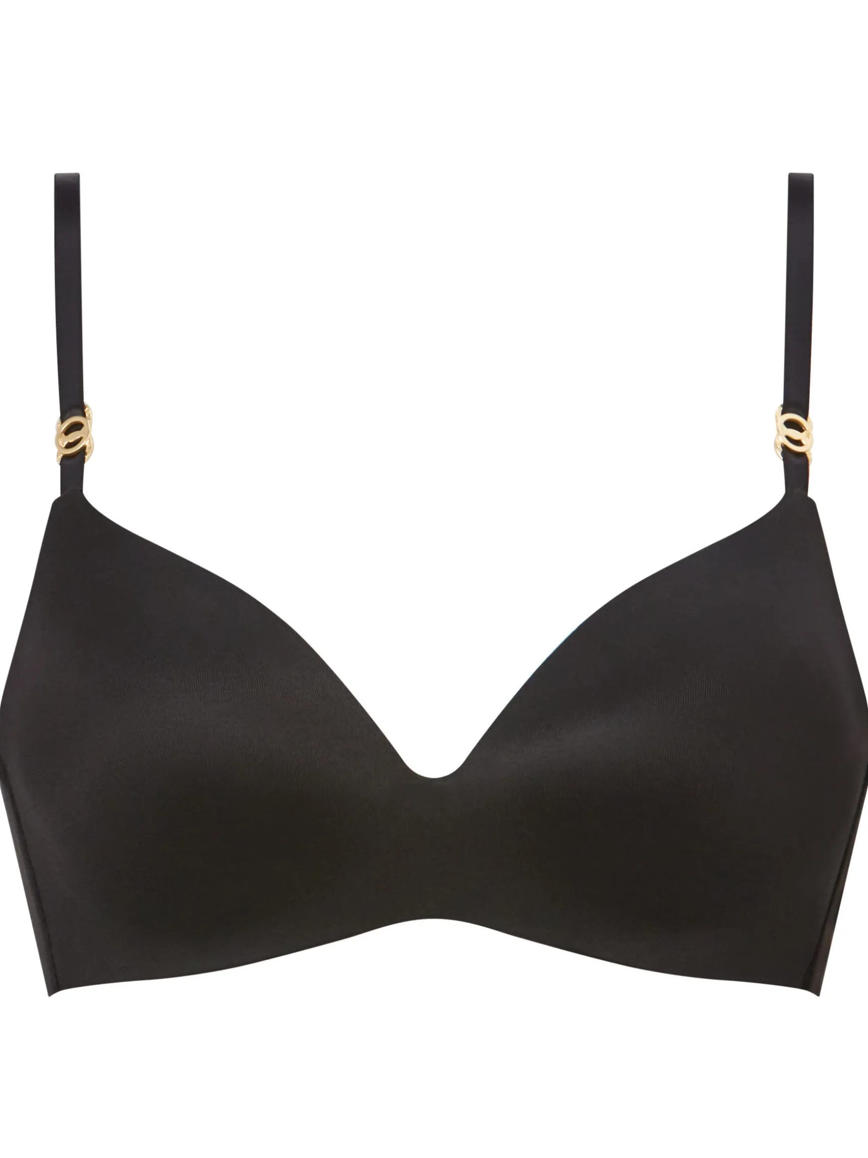 Knickerbox Charlotte Lace Non Wired Padded Plunge Bra - Black