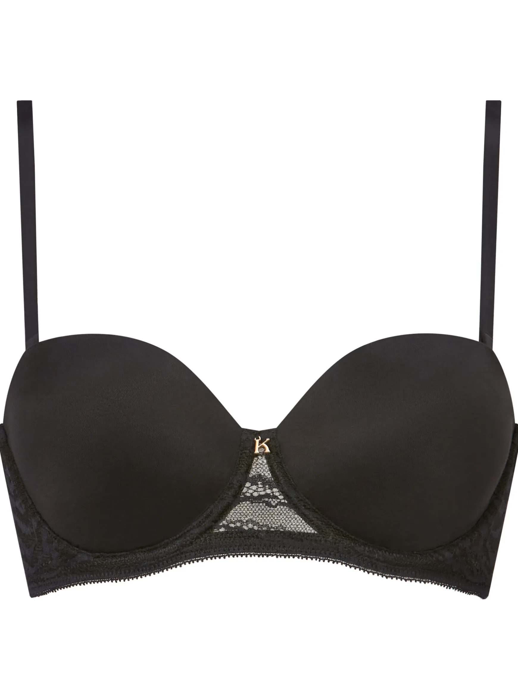 Knickerbox Charlotte Lace Padded Strapless Bra - Black