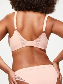 Knickerbox Charlotte Lace Underwired Padded Plunge Bra - Pale Pink