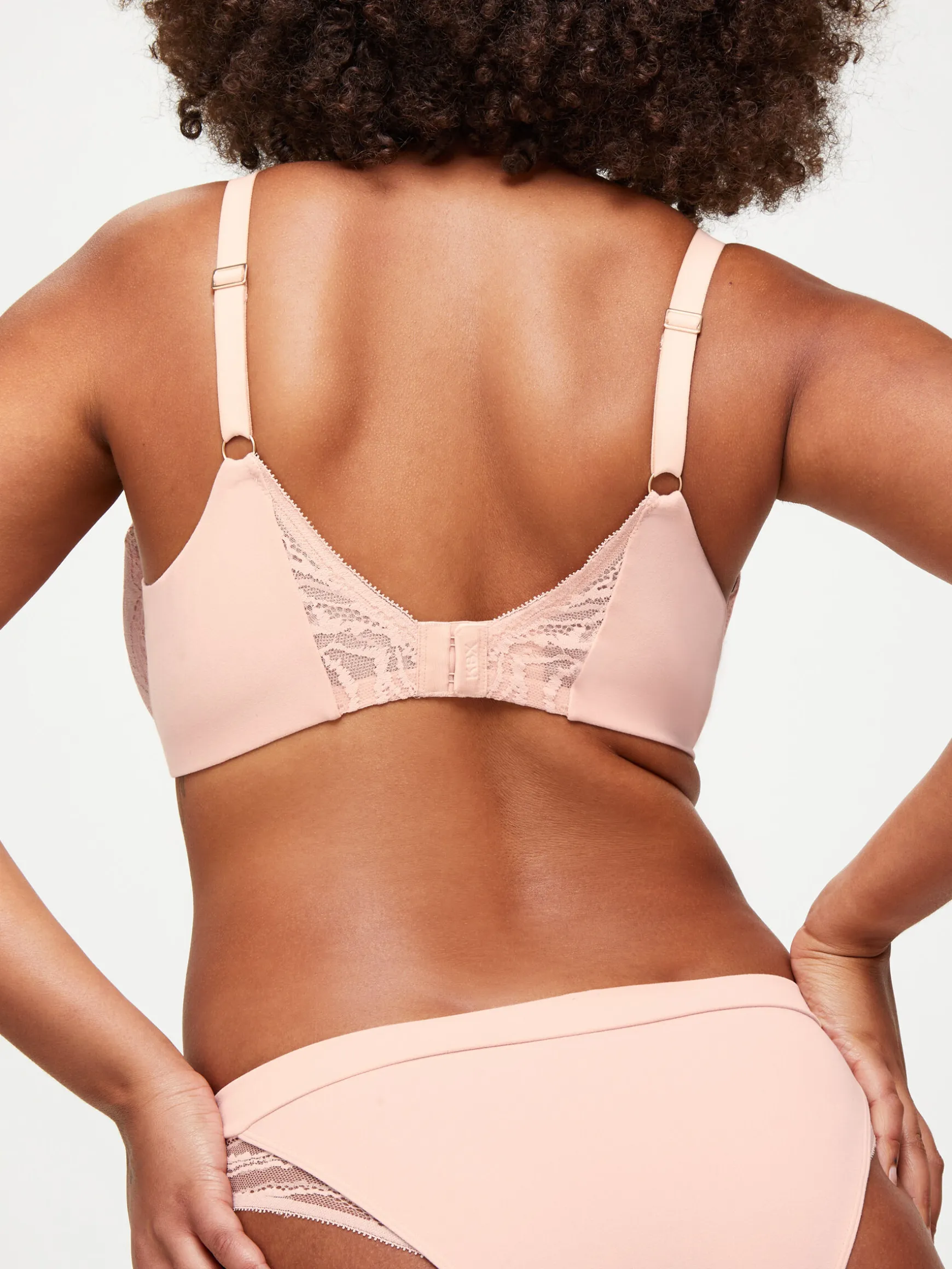 Knickerbox Charlotte Lace Underwired Padded Plunge Bra - Pale Pink