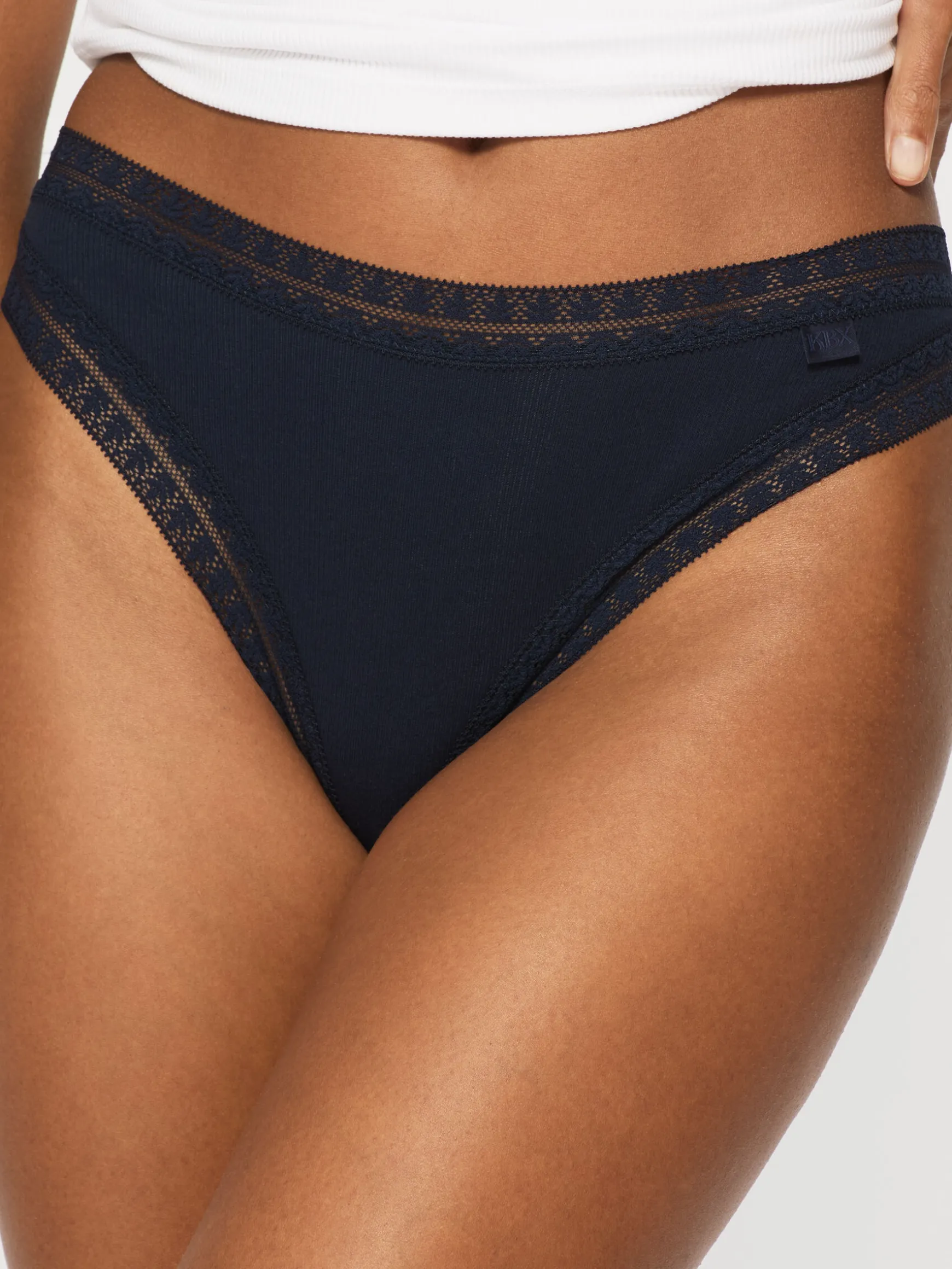 Knickerbox Geometric High Leg Brief Knickers - Pack of 3 - Navy