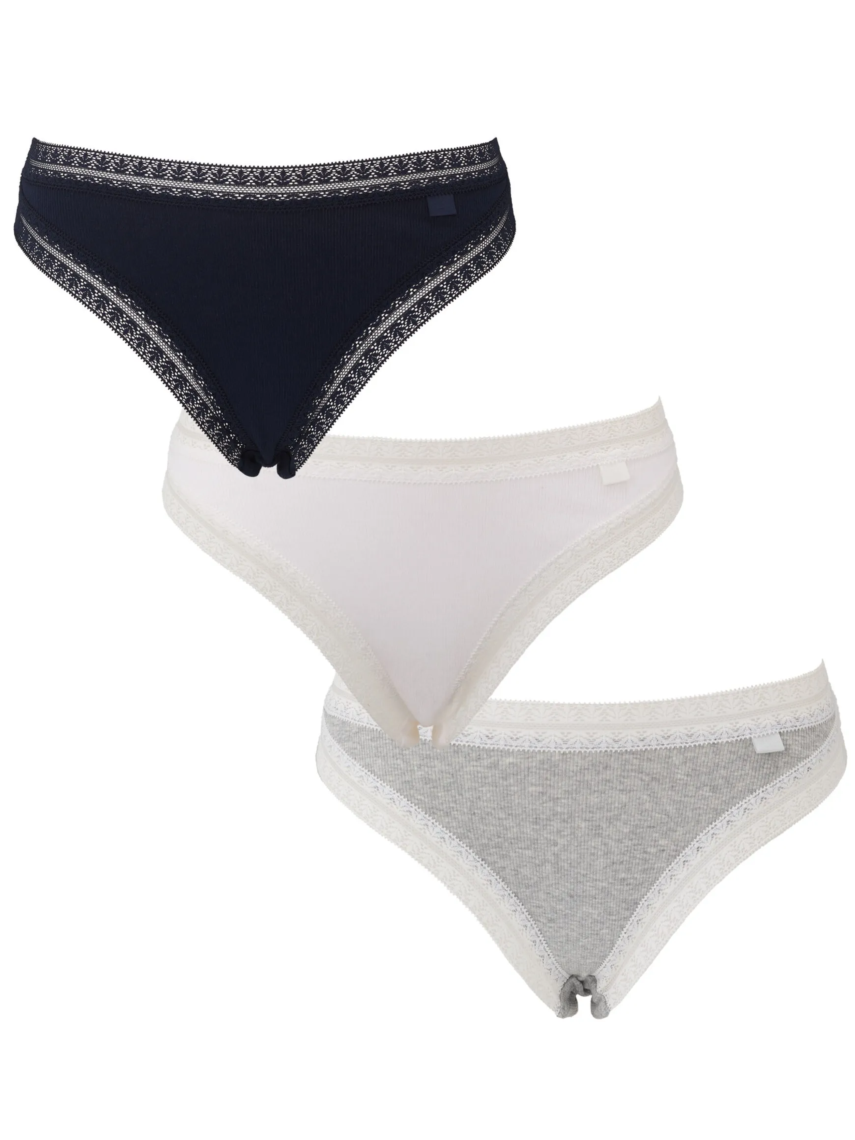 Knickerbox Geometric High Leg Brief Knickers - Pack of 3 - Navy