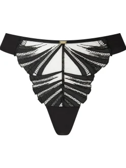 Knickerbox Isabella Embroidered Thong - Black