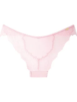 Knickerbox Josie Lace High Waisted Brazilian Knickers - Pale Pink
