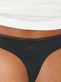 Knickerbox Lace Microfibre Thong - Pack of 3 - Black