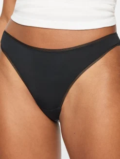 Knickerbox Lace Microfibre Thong - Pack of 3 - Black