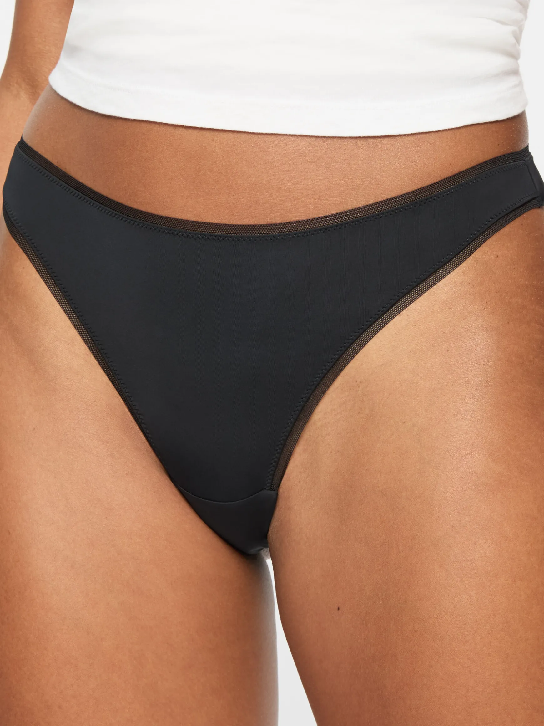 Knickerbox Lace Microfibre Thong - Pack of 3 - Black