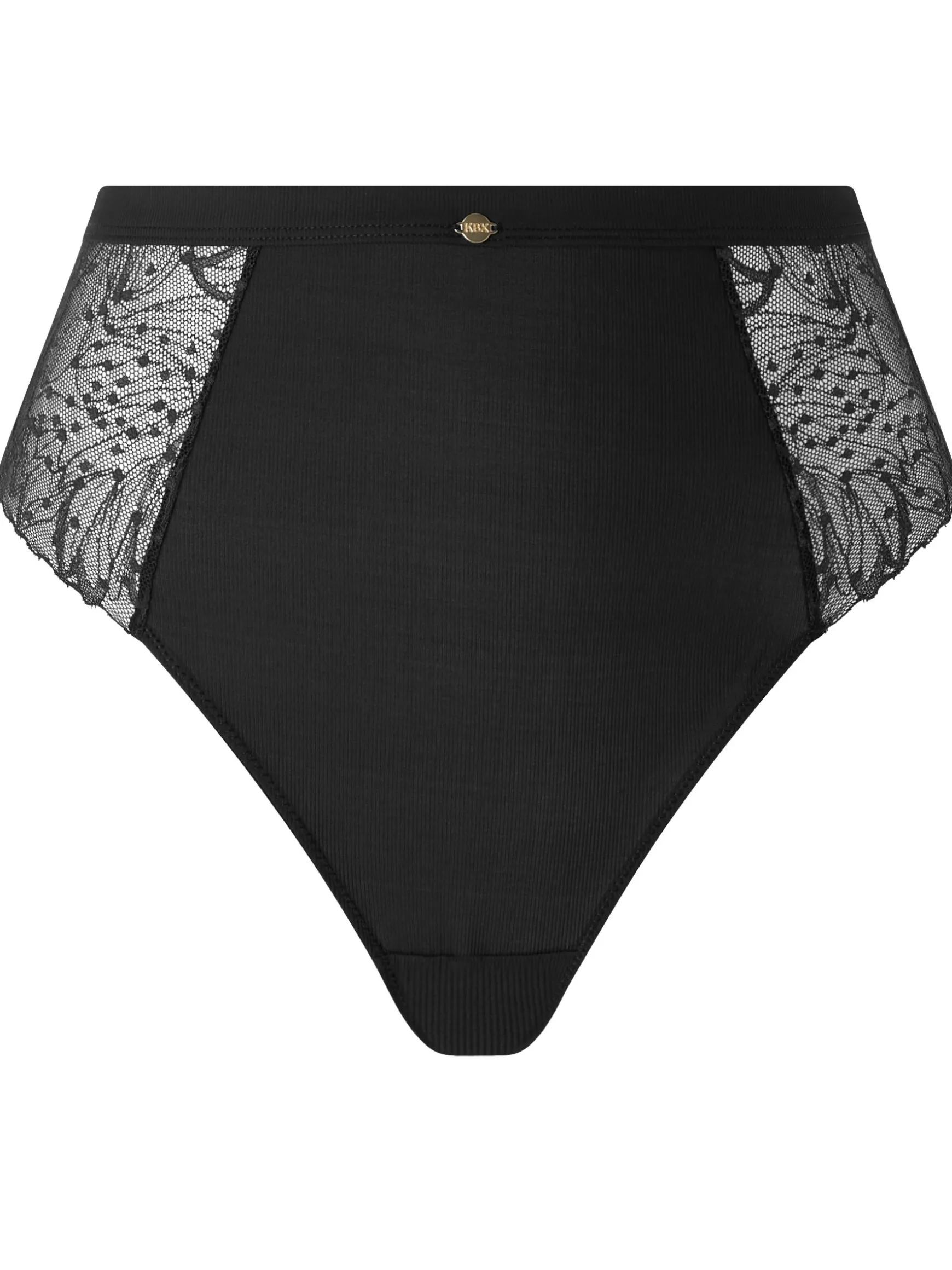 Knickerbox Louisa Lace High Waisted Brazilian Knickers - Black
