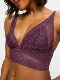 Knickerbox Louisa Lace Longline Triangle Bralette - Pale Pink