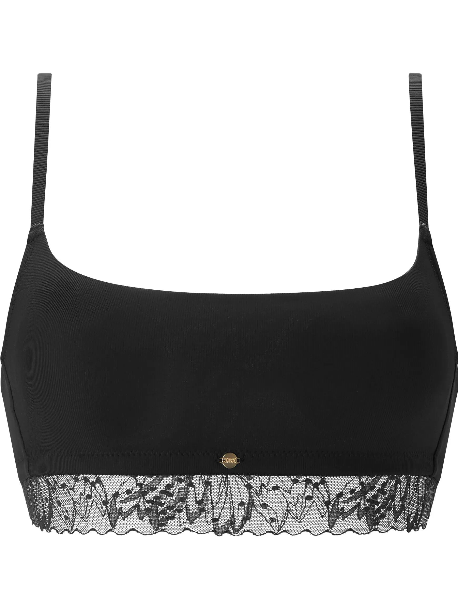 Knickerbox Louisa Lace Padded Crop Bralette - Black