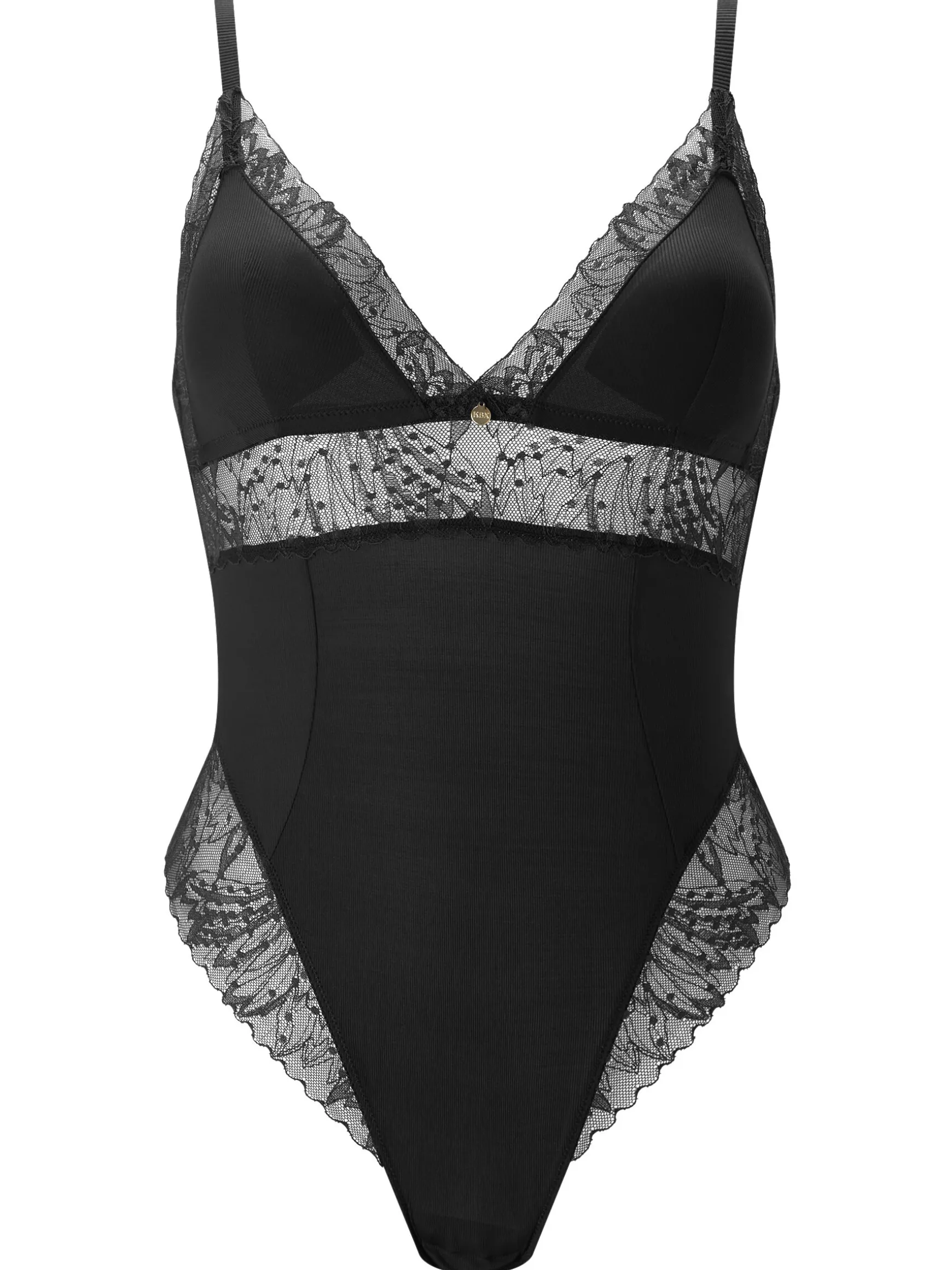 Knickerbox Louisa Lace Soft Triangle Lingerie Body - Black