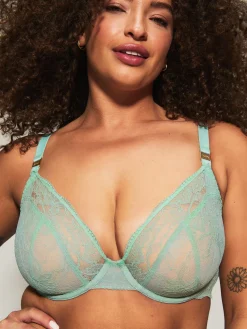 Knickerbox Nova Lace Non Padded Plunge Bra - Mint