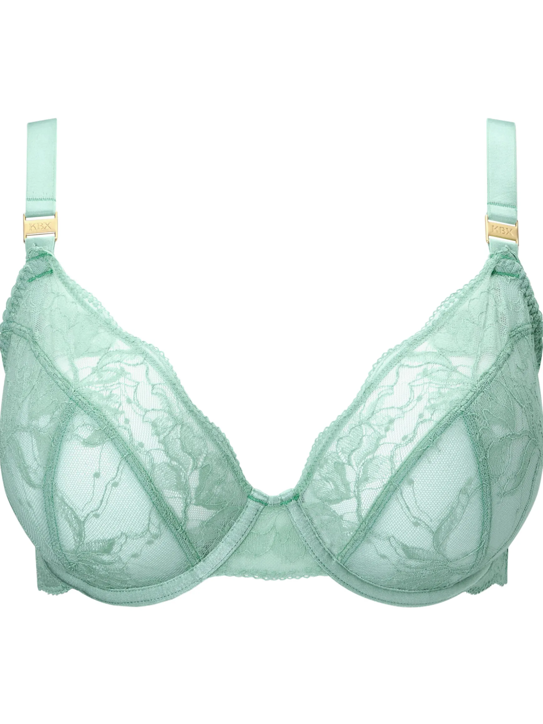 Knickerbox Nova Lace Non Padded Plunge Bra - Mint