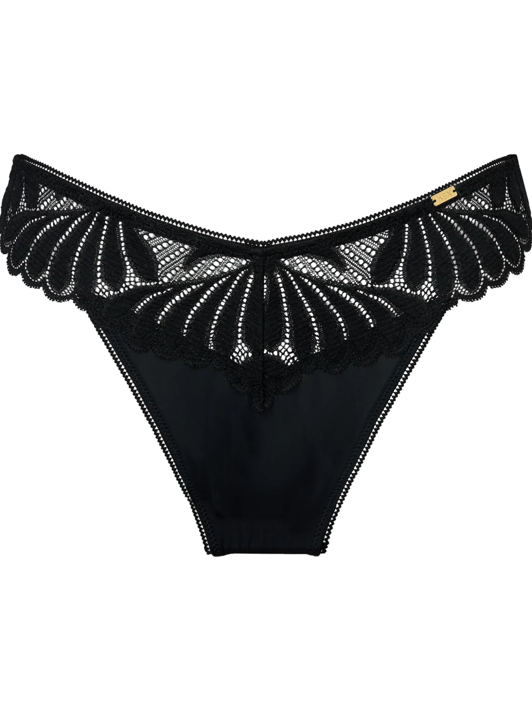 Knickerbox Olivia Lace High Leg Brazilian Knickers - Black