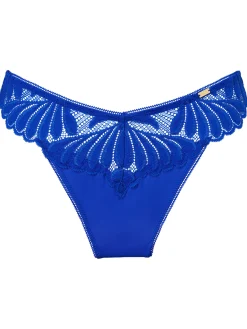 Knickerbox Olivia Lace High Leg Brazilian Knickers - Cobalt