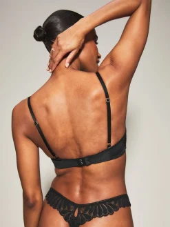 Knickerbox Olivia Lace Non Padded Plunge Bra - Black
