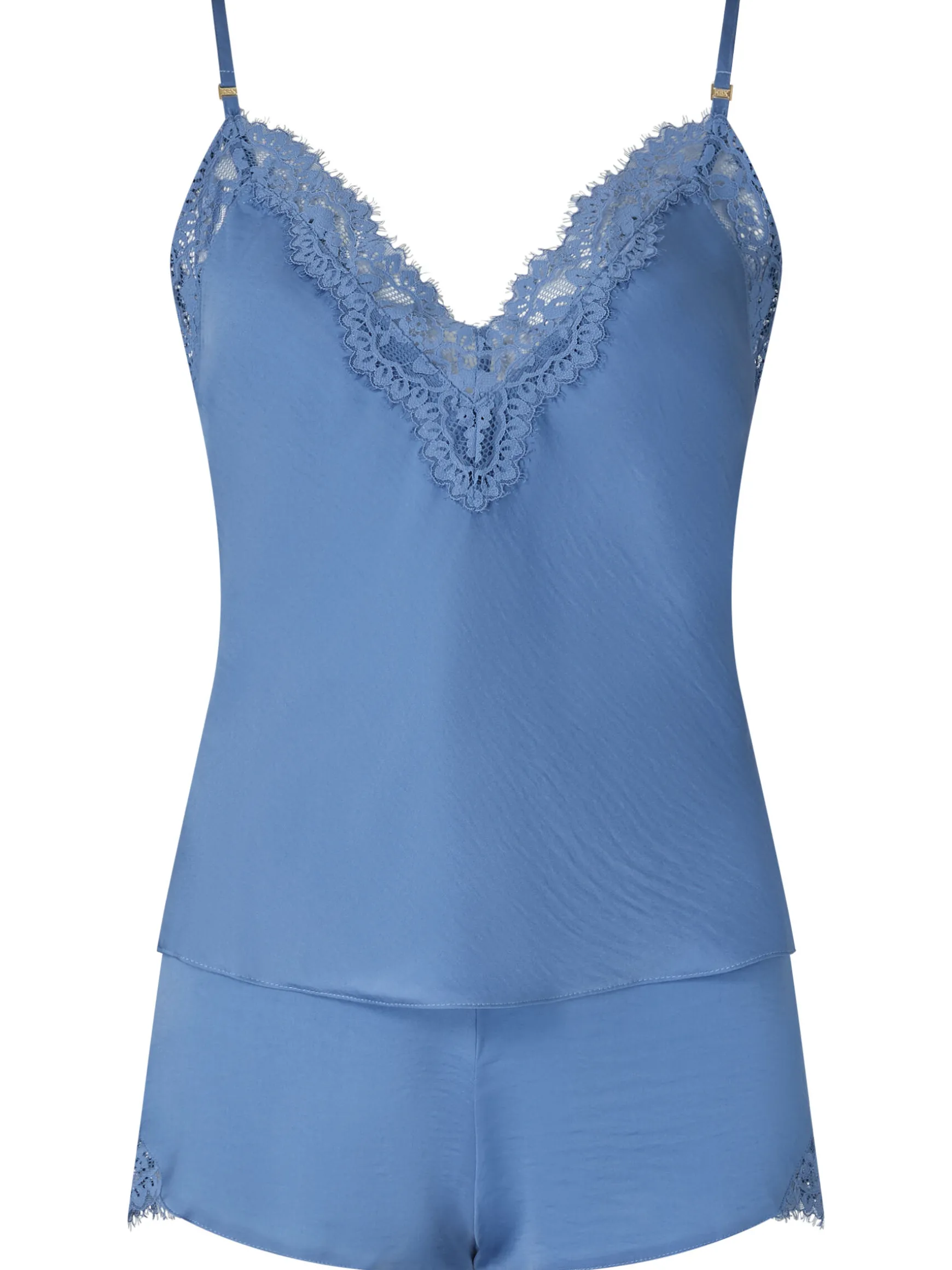 Knickerbox Renee Satin Lace Cami Top & Shorts Set - Blue