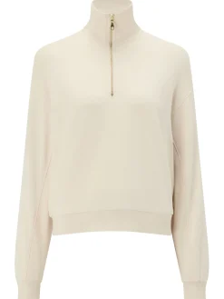 Knickerbox Scuba Ribbed Zip Neck Jumper - Grey