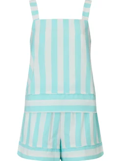 Knickerbox Stripe Pyjama Cami Top & Shorts Set - Light Blue