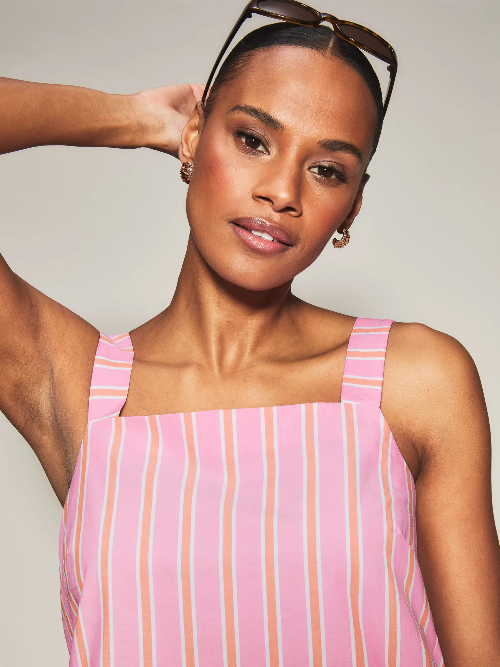 Knickerbox Stripe Pyjama Cami Top & Shorts Set - Bright Pink