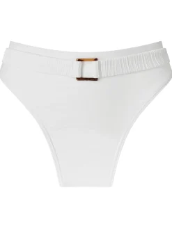 Knickerbox Swim Crinkle High Waisted Bikini Bottoms - White