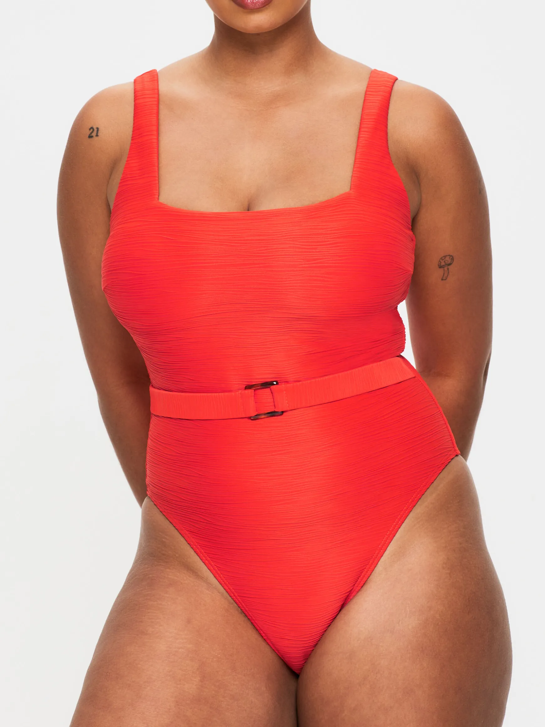 Knickerbox Swim Crinkle Swimsuit - Bright Orange