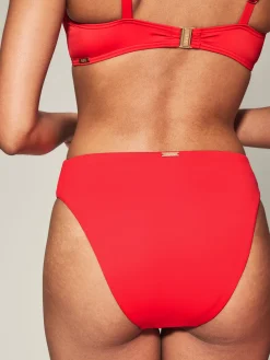 Knickerbox Swim Essentials High Waisted Bikini Bottoms - Red