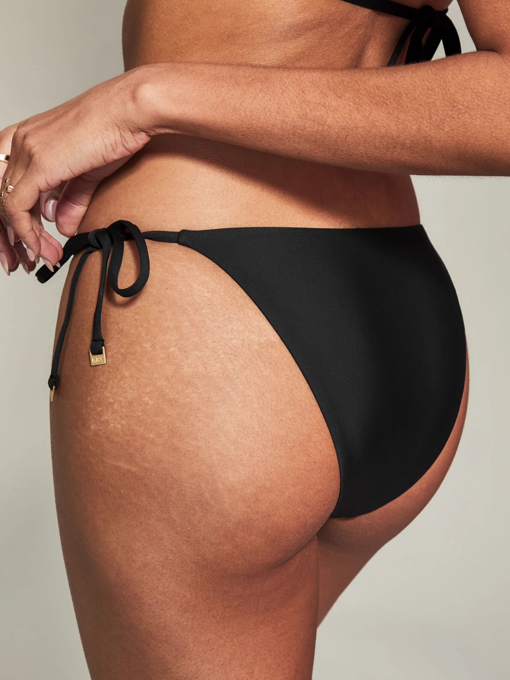 Knickerbox Swim Essentials Tie Side Tanga Bikini Bottoms - Black