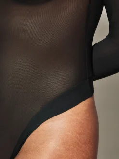 Knickerbox Zadie Long Sleeve Lingerie Body - Black