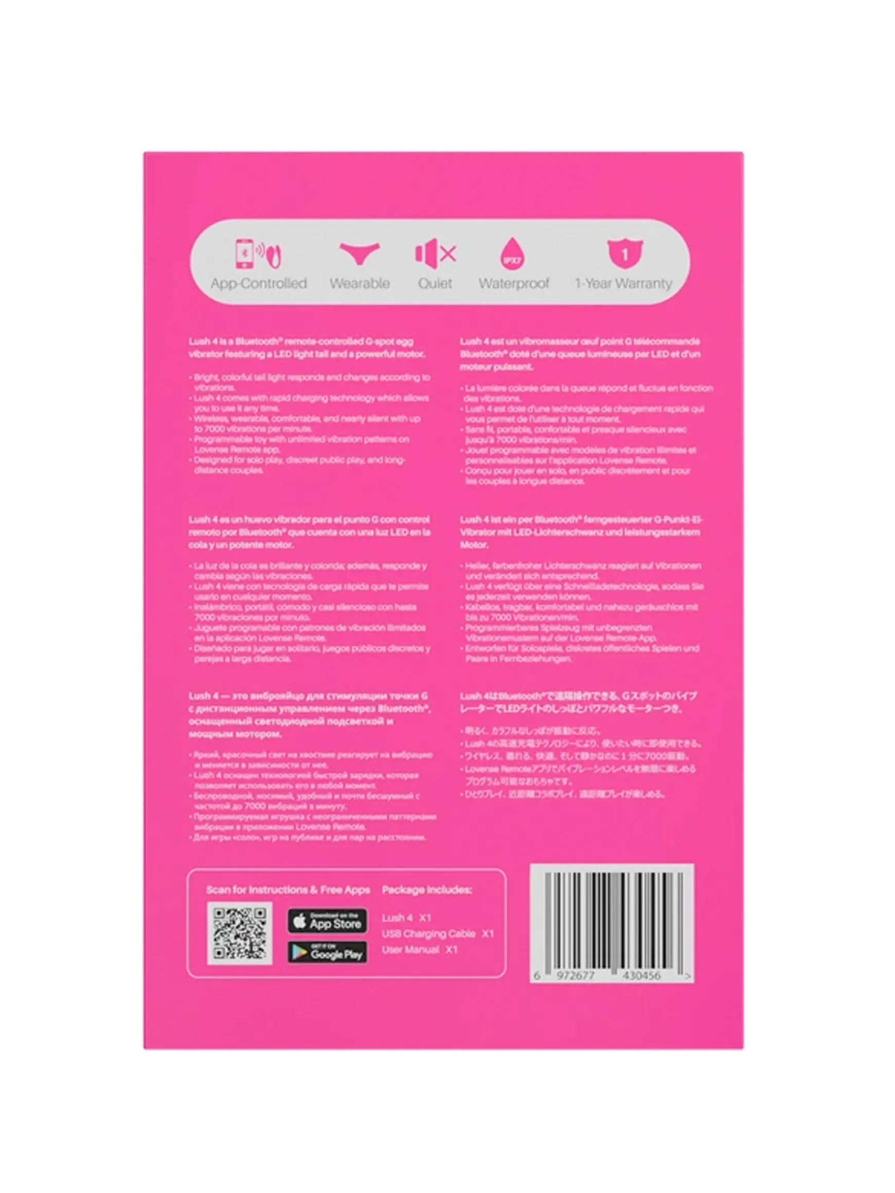 Lovense Lush 4 App Controlled Vibrating Egg