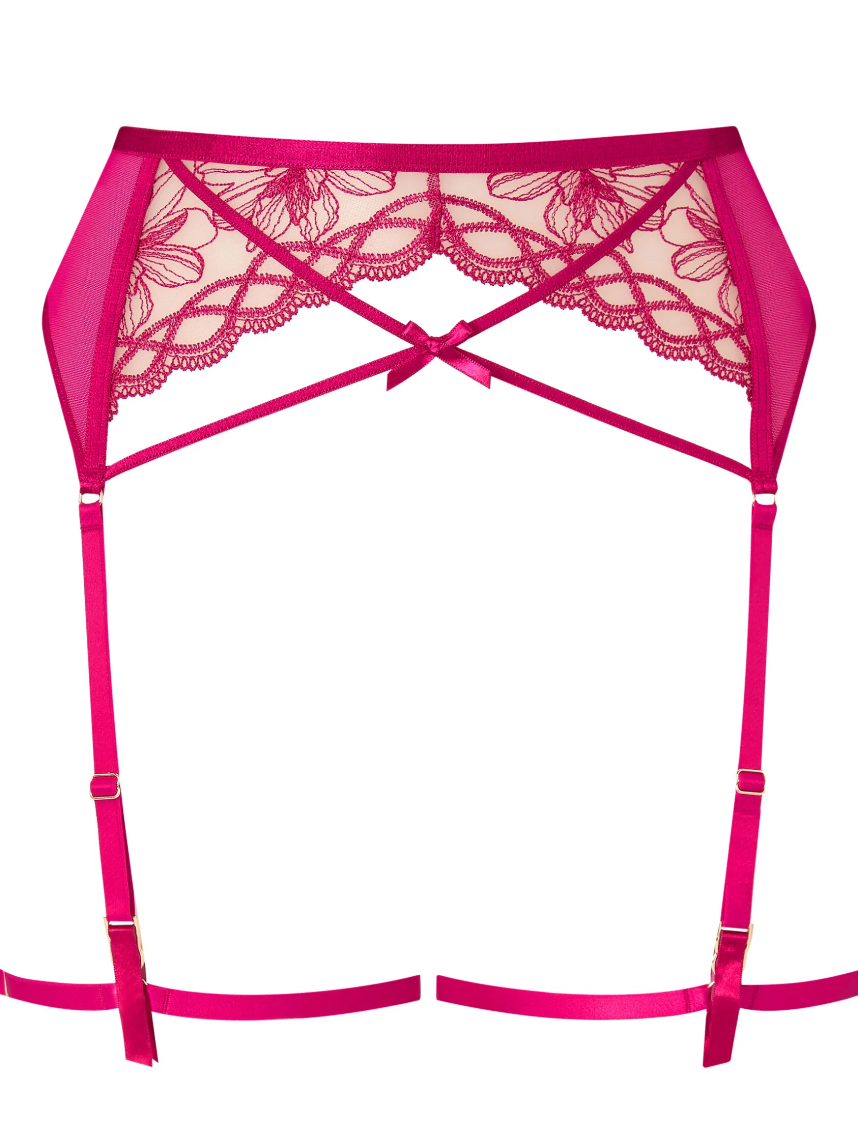 Make You Mine Suspender Belt - Dark Pink