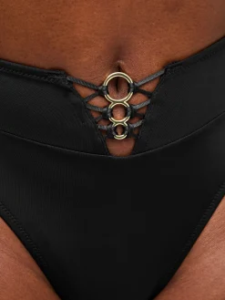 Miami Dreams High Waisted Bikini Bottoms - Black