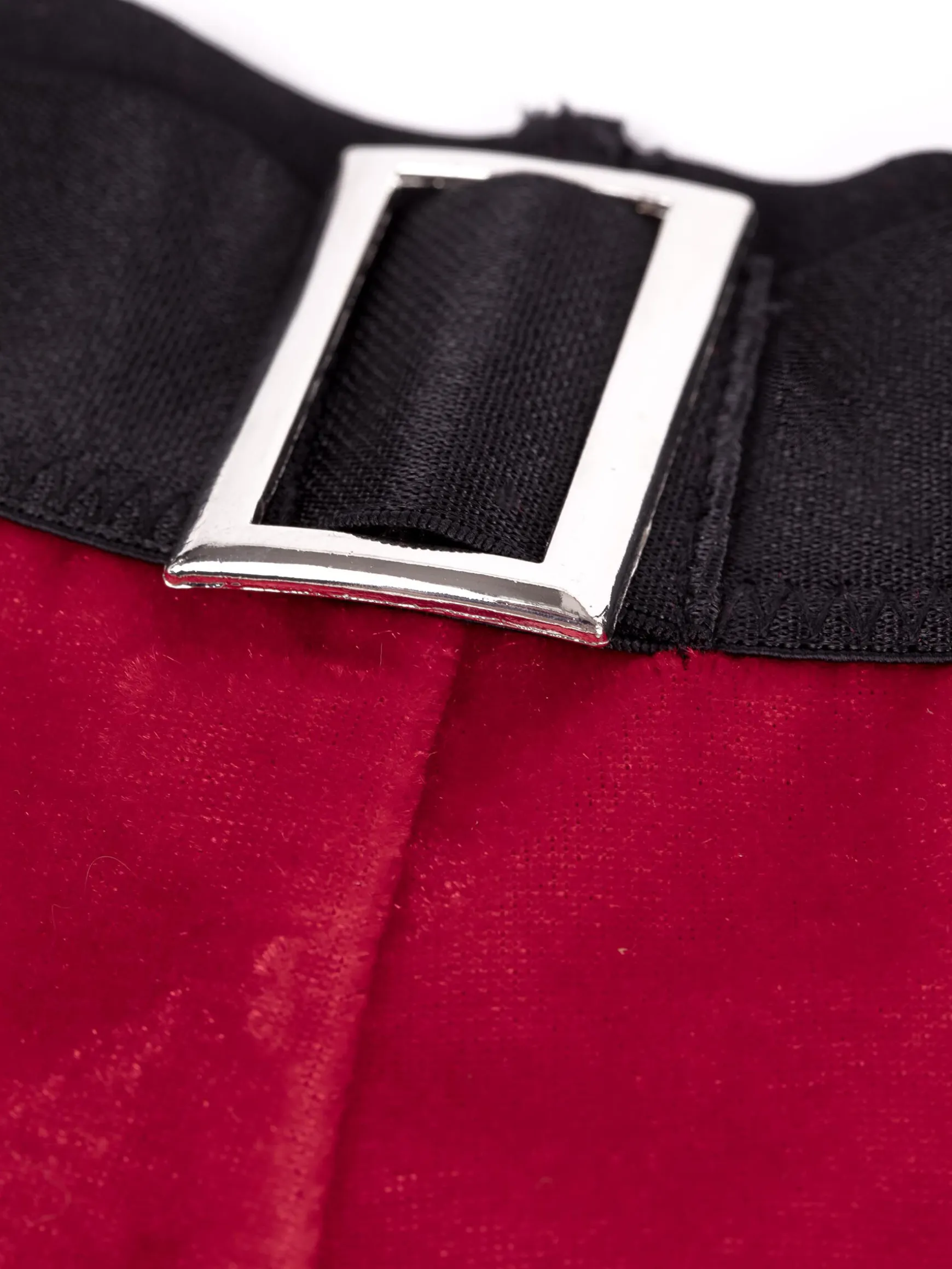 Mr Claus 2 Piece Velvet Sexy Men's Costume with Santa Hat - Red