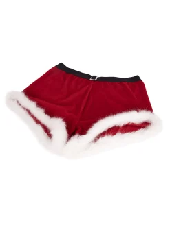 Mr Claus 2 Piece Velvet Sexy Men's Costume with Santa Hat - Red
