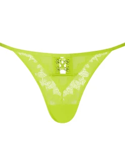 Neon Crush Lace Brazilian Knickers - Lime