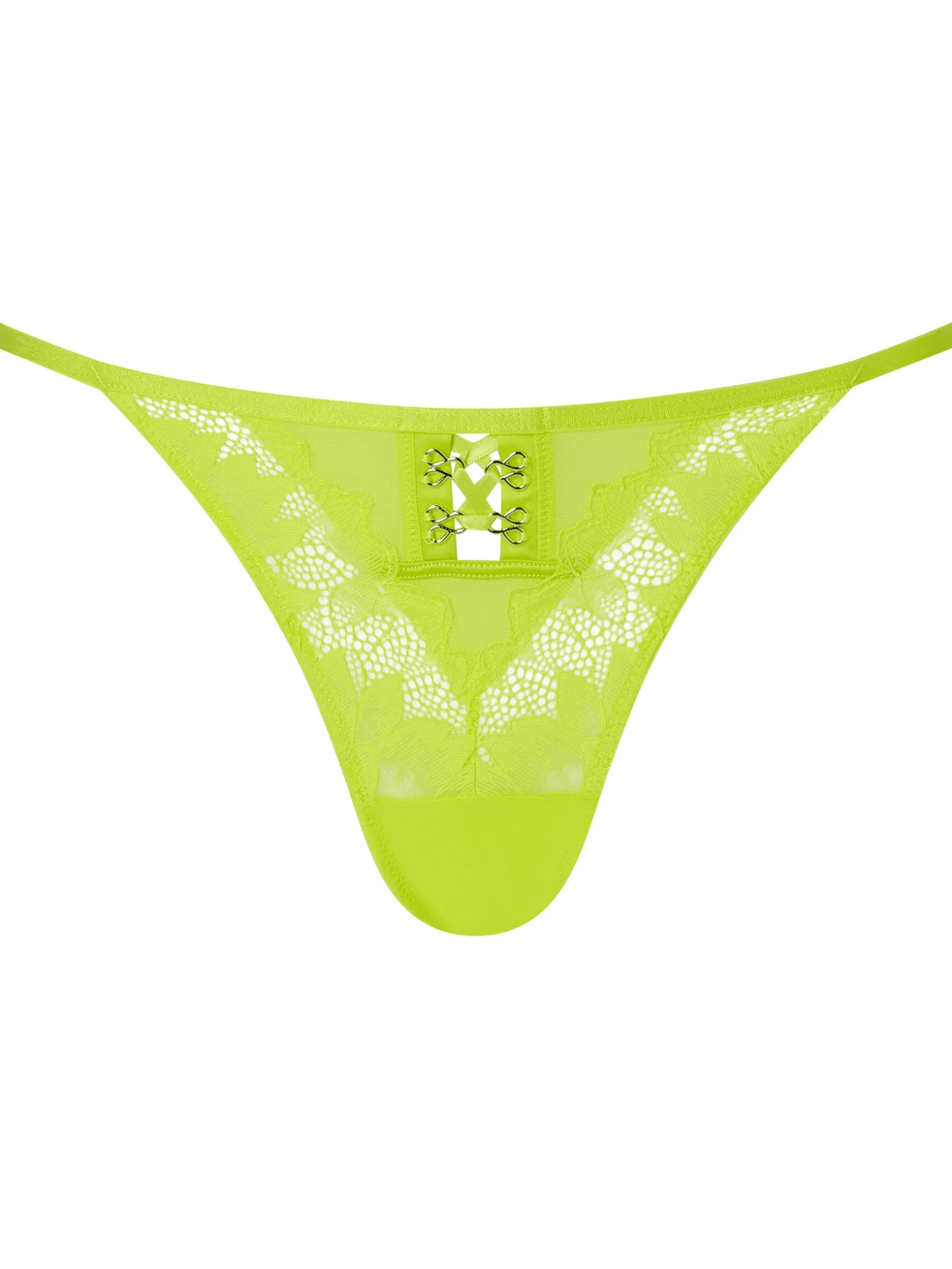 Neon Crush Lace Brazilian Knickers - Lime