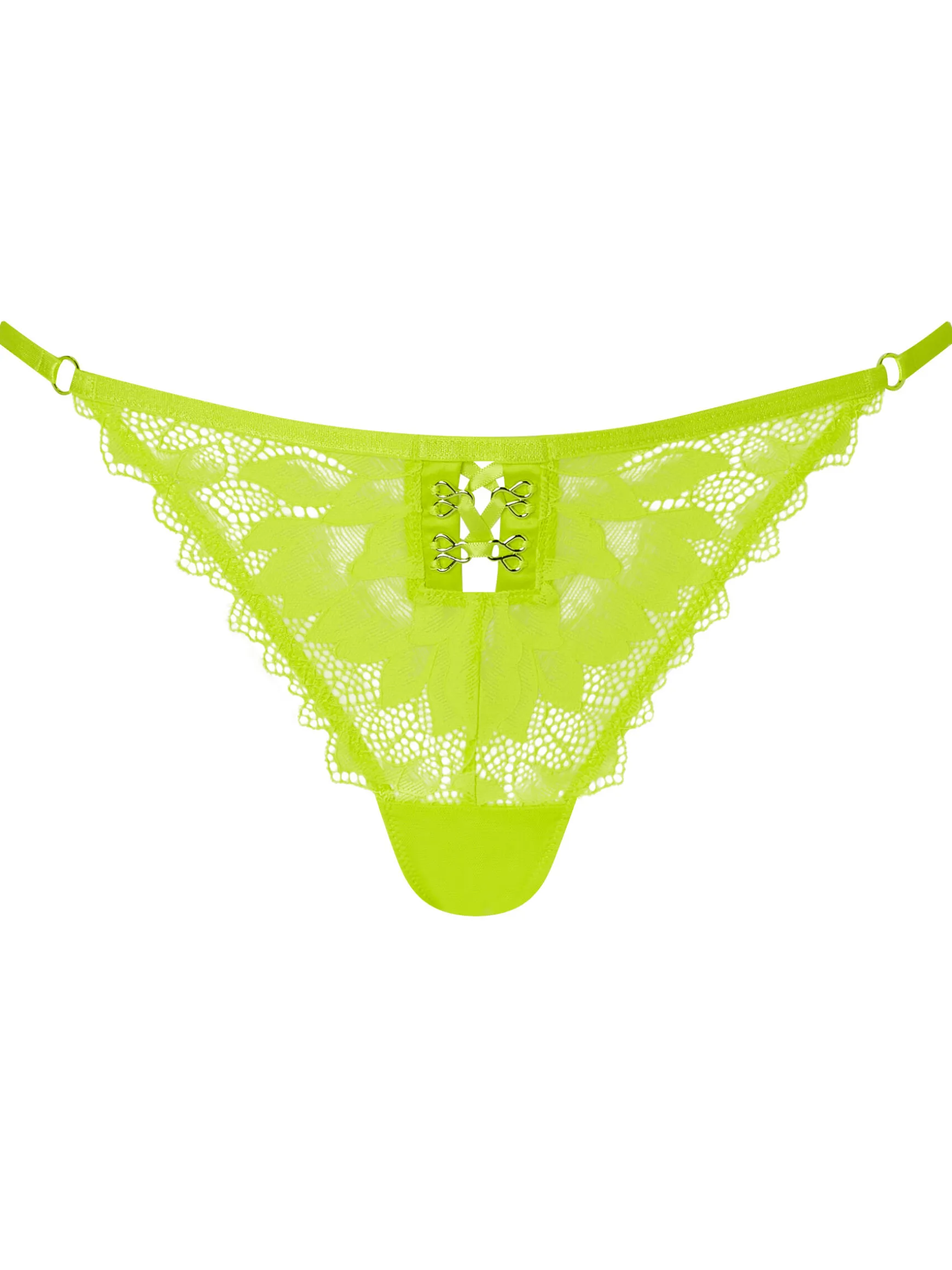 Neon Crush Lace G-String - Lime