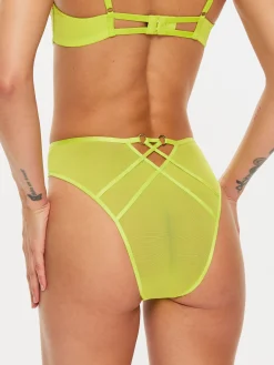 Paradise Glow High Waisted Brazilian Knickers - Lime